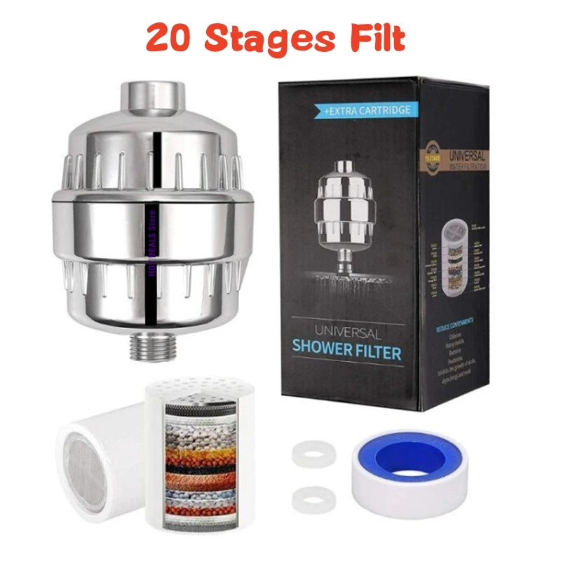 20 Stages High Output Shower Water Filter to Remove Chlorine Fluoride