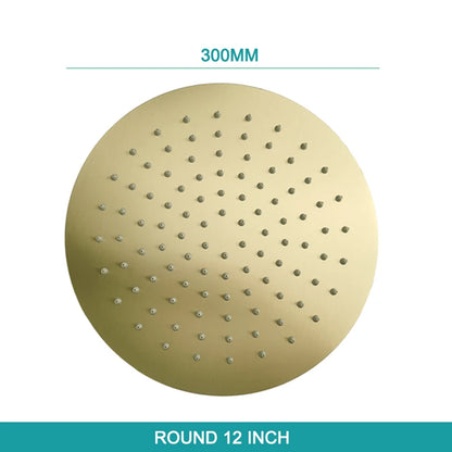 Gold Plated Rain Head - Wall Mounted or Ceiling Mounted Square or Round