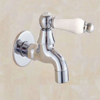 Chrome Ceramic handle Wall Mounted Garden Washing Machine Water Tap