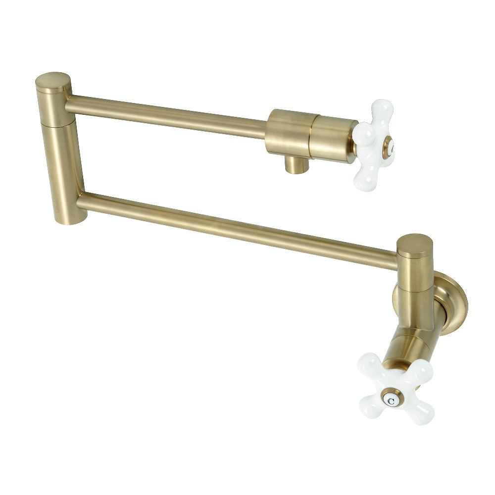 Alpine Gold | Pot Filler with White Ceramic Handles