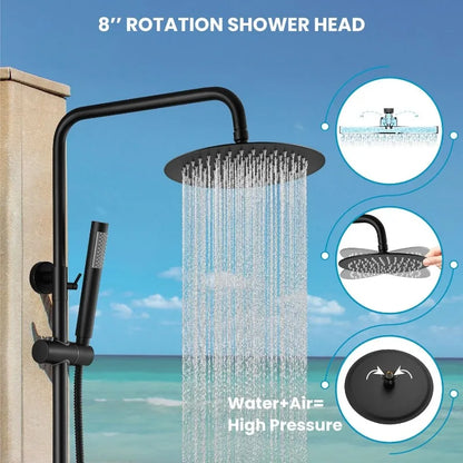 AeroFlow Matte Black Outdoor Shower System