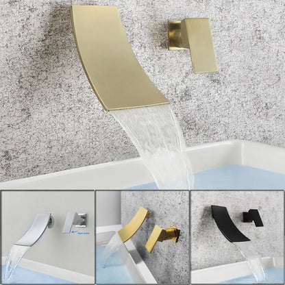 SKOWLL | Wall Mount Waterfall Bathtub Faucet (Valve Included)