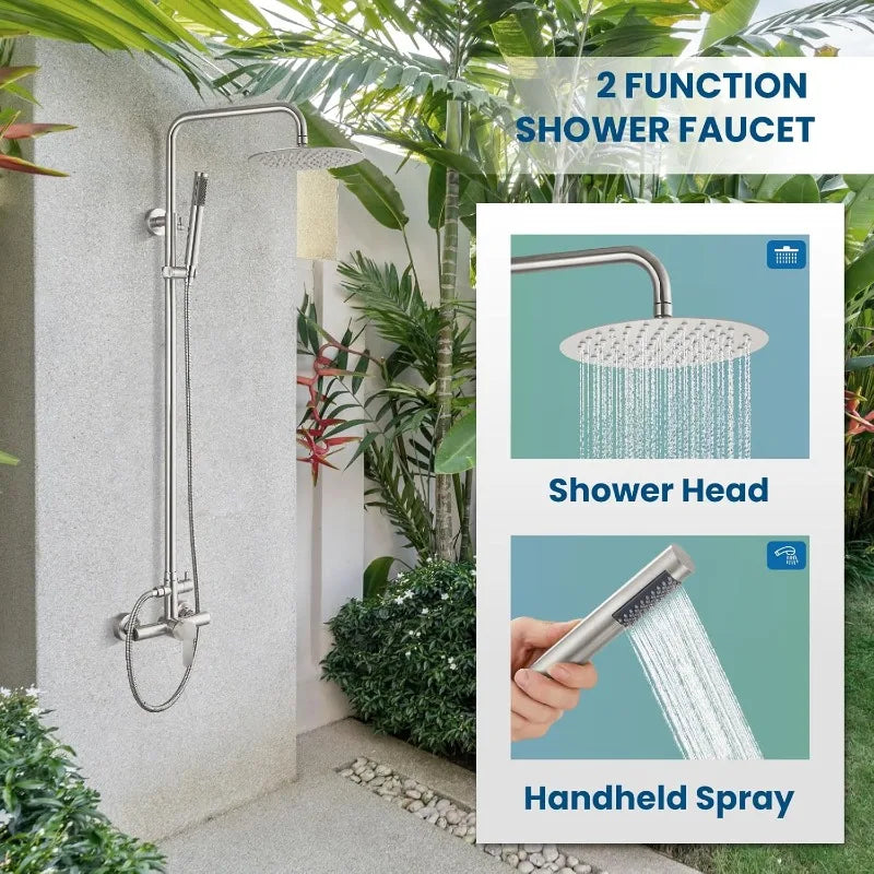 AeroFlow Chrome Outdoor Shower System