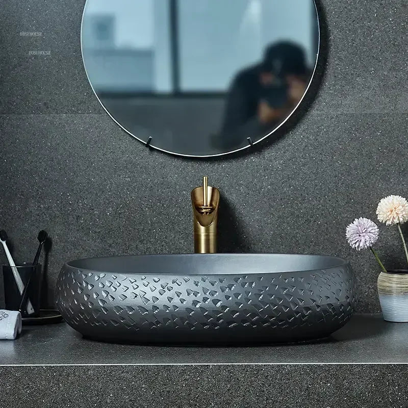 Nordic Style Oval Vessel Sink