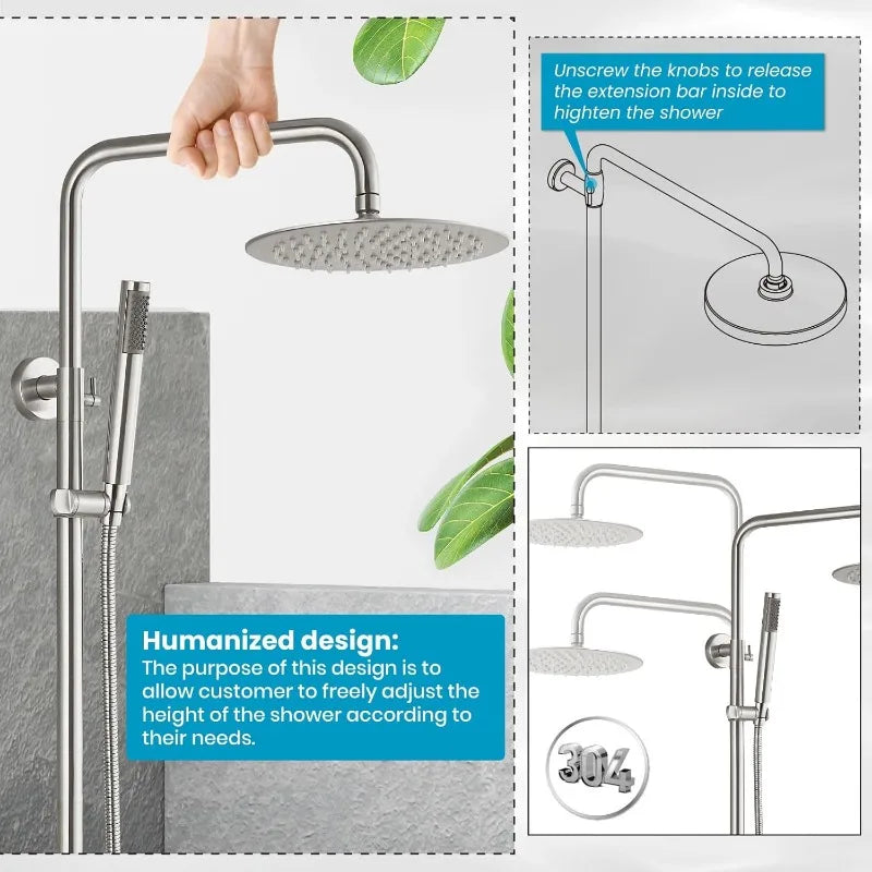AeroFlow Chrome Outdoor Shower System