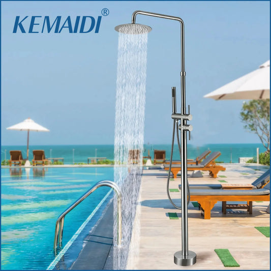 KEMAIDI | Outdoor Floor Mount Shower Freestanding Weather-Resistant Durable Design