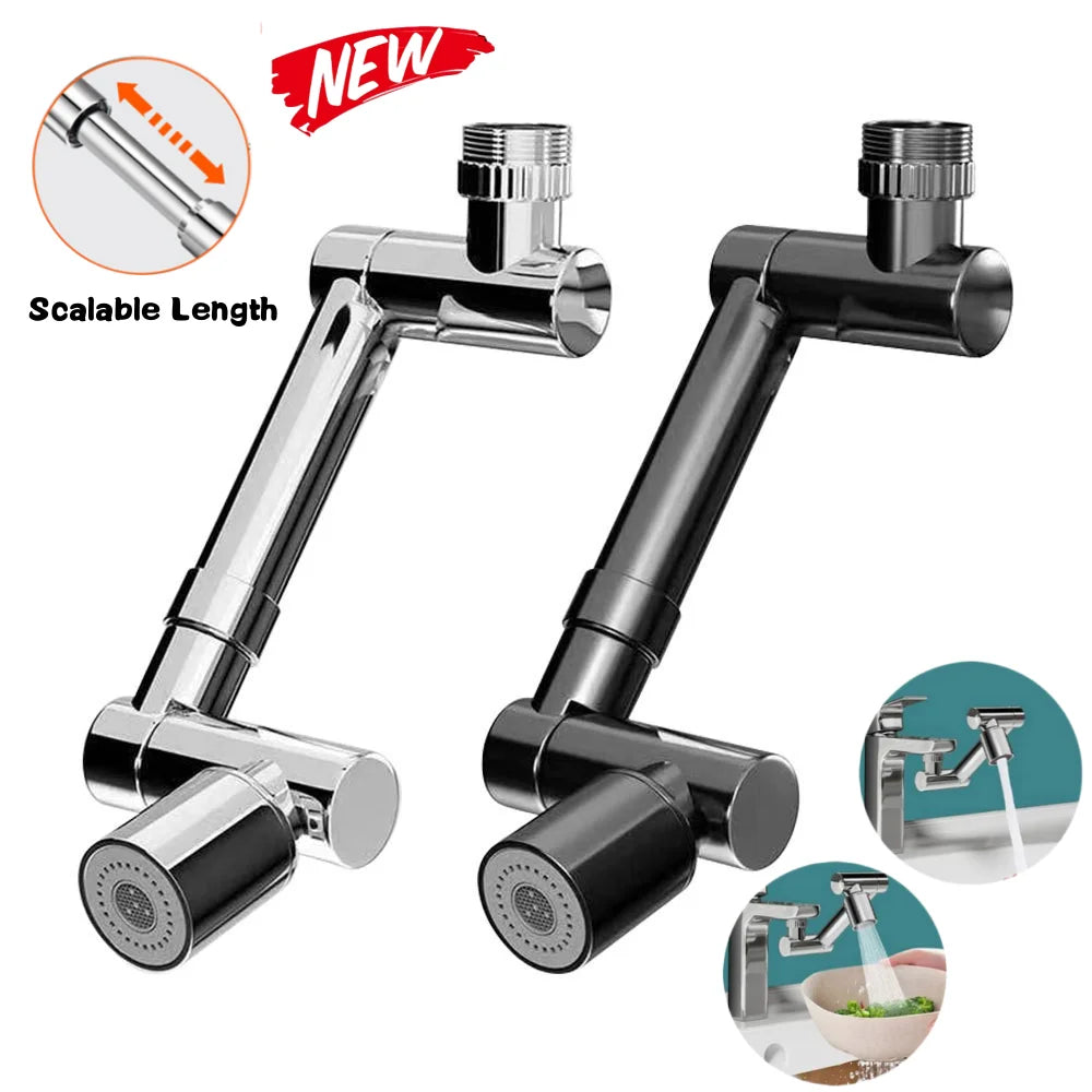 360° Articulating Metal Faucet Extender with Splash-Control Aerator