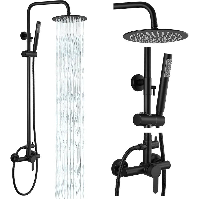 AeroFlow Matte Black Outdoor Shower System