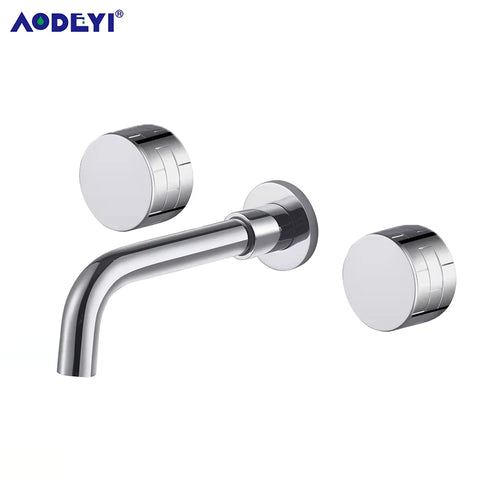 Double Lever Wall Mount Sink Faucet