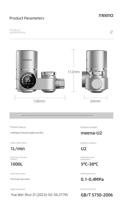 Meena FlowGuard™ 2.0 Smart LED Faucet Water Purifier