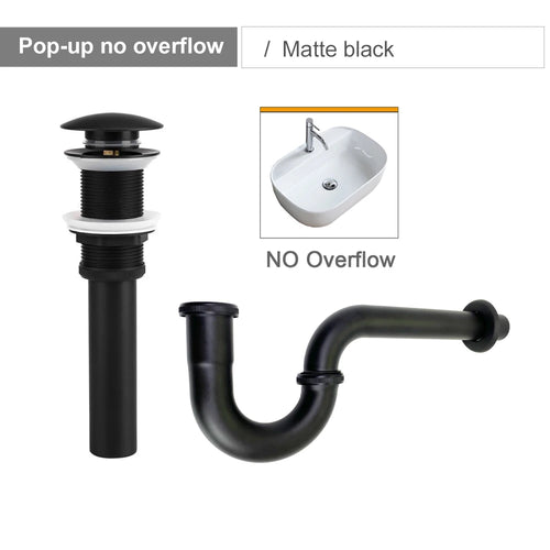 Black Bathroom P-Trap Set Sink Drain Pipe Fittings Deodorant Wash