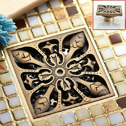 Vintage Retro Antique Brass 10*10 cm Square Drain Anti-odor