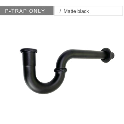 Black Bathroom P-Trap Set Sink Drain Pipe Fittings Deodorant Wash