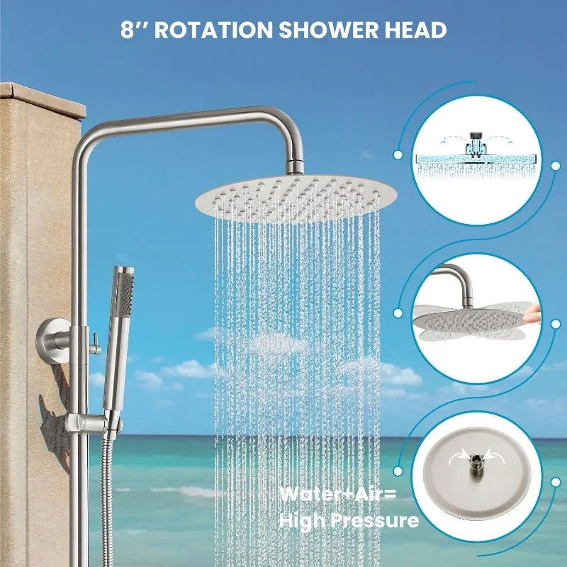 AeroFlow Chrome Outdoor Shower System