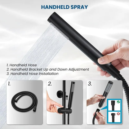 AeroFlow Matte Black Outdoor Shower System