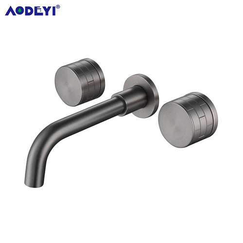 Double Lever Wall Mount Sink Faucet