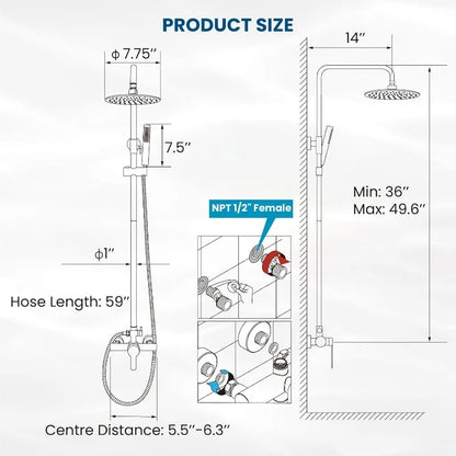 AeroFlow Chrome Outdoor Shower System