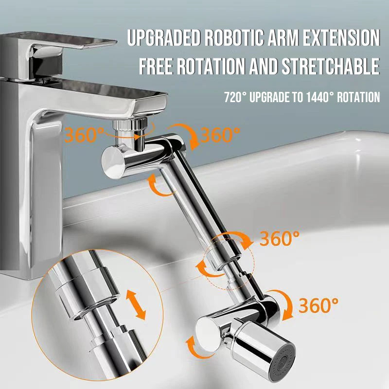 360° Articulating Metal Faucet Extender with Splash-Control Aerator