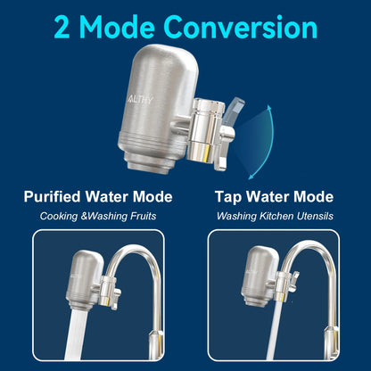 ALTHY Stainless Steel Faucet Tap Water Filter Purifier System